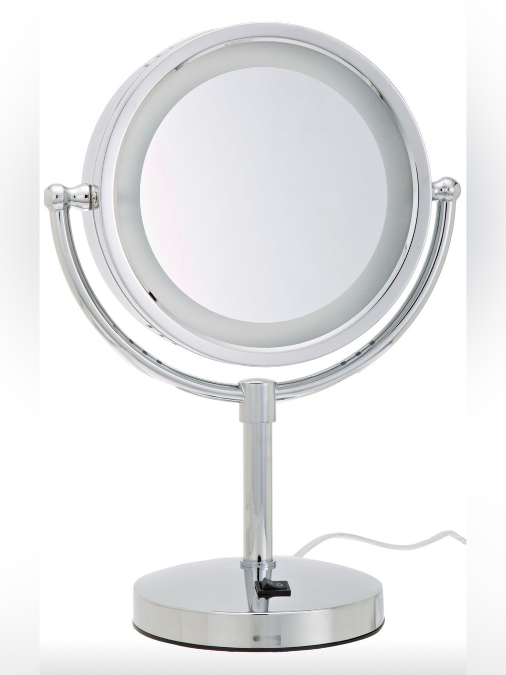 Jerdon Lighted Makeup Mirror with 10X/1X Magnification - LED Chrome 15”